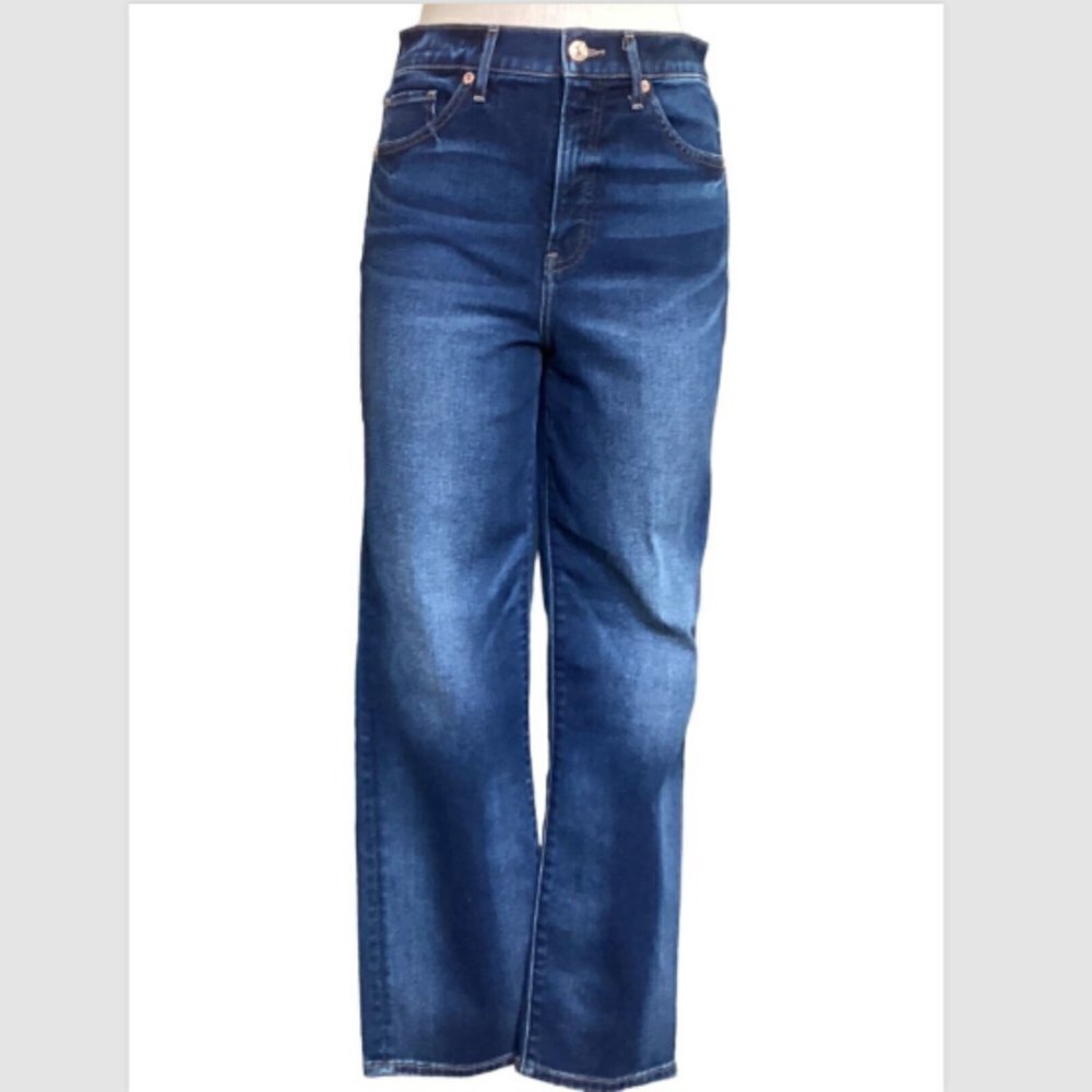EXPRESS Straight Ankle‎ High Rise Jeans Sz 4R Blue #51N